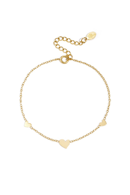 Klassisches Armband mit Herzen - Edelstahl