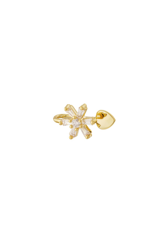 Damen Ear Cuff & Nasenmanschette Zirkon Set | Kupfer | Goldfarbe & Silberfarbe