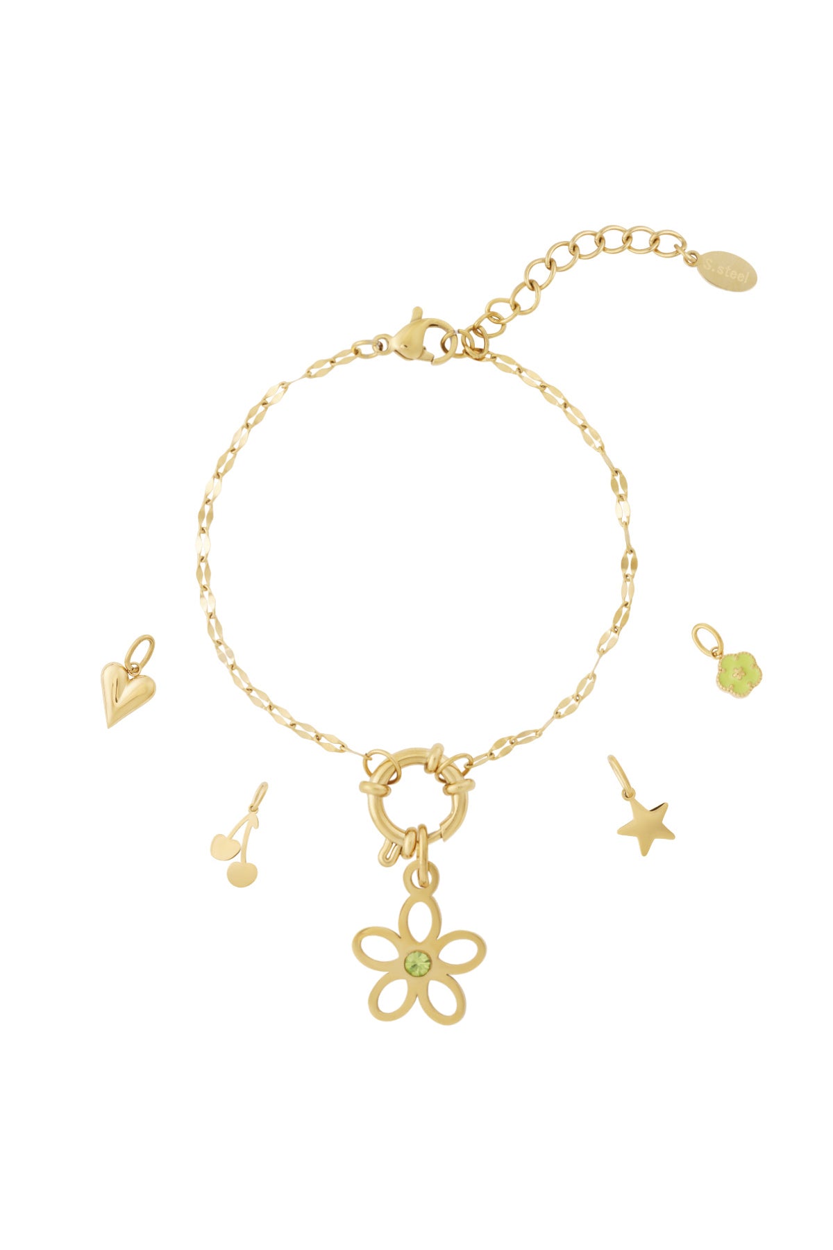 Damen Armband Blume DIY | Vergoldet | Goldfarbe