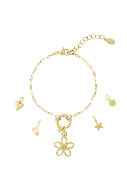 Damen Armband Blume DIY | Vergoldet | Goldfarbe