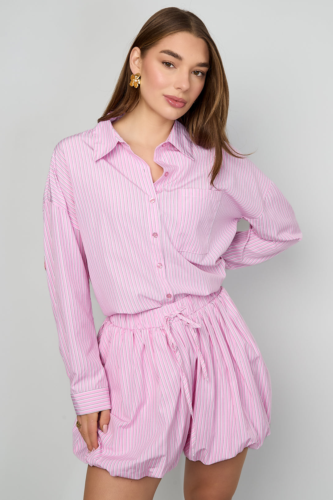 damen shorts streifen | baumwolle | mehrfarbig