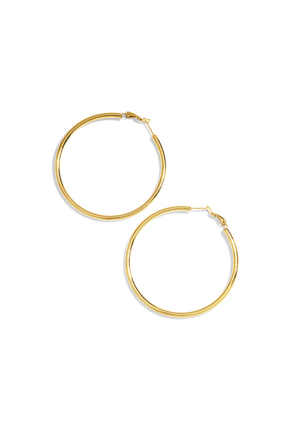 Damen Creolen Organisch Groß | Edelstahl | Gold & Silber – 5–6 cm