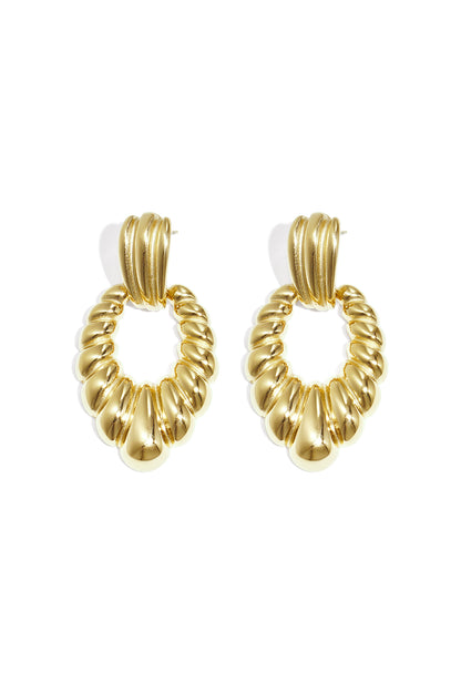Damen Ohrringe Muschel Statement | Edelstahl | Goldfarbe & Silberfarbe