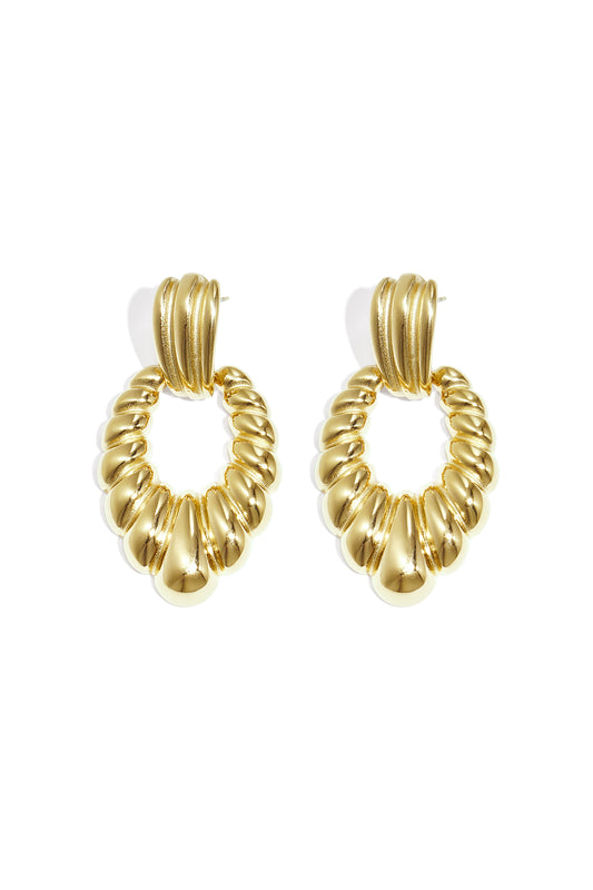 Damen Ohrringe Muschel Statement | Edelstahl | Goldfarbe & Silberfarbe