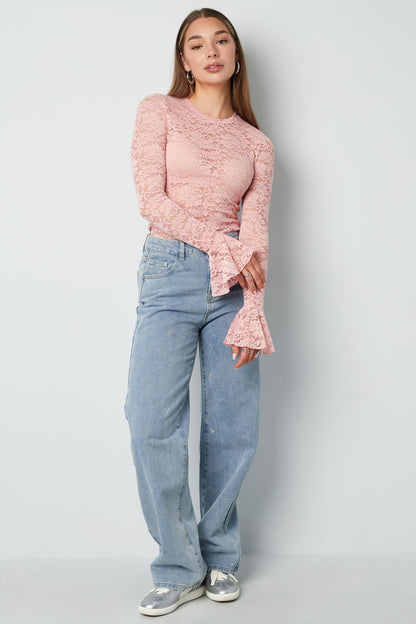 Damen Jeans Herzstickerei | Baumwolle | Blau