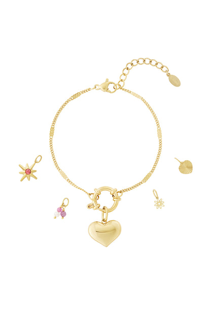 Damen Armband Herz Personalisiert | Vergoldet | Goldfarbe
