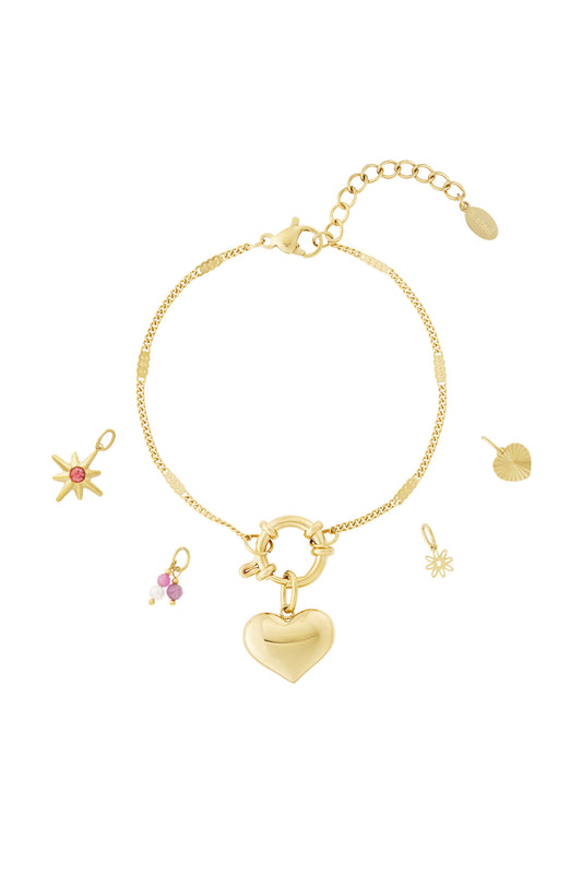 Damen Armband Herz Personalisiert | Vergoldet | Goldfarbe