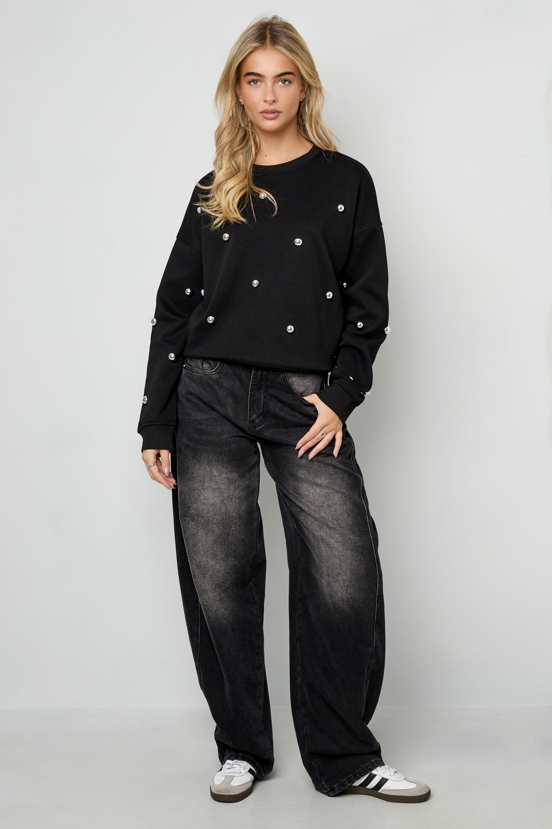 damen pullover tupfen | baumwolle | mehrfarbig