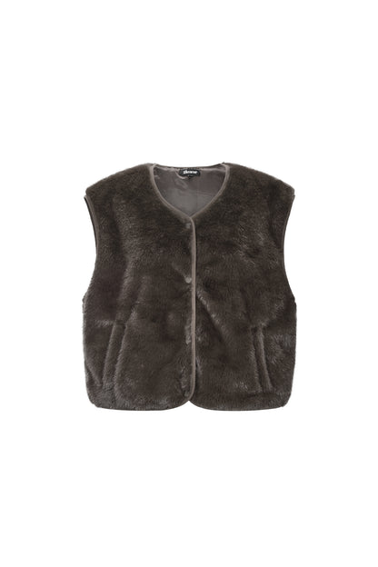 Damen Weste Kunstpelz | Polyester | Mehrfarbig