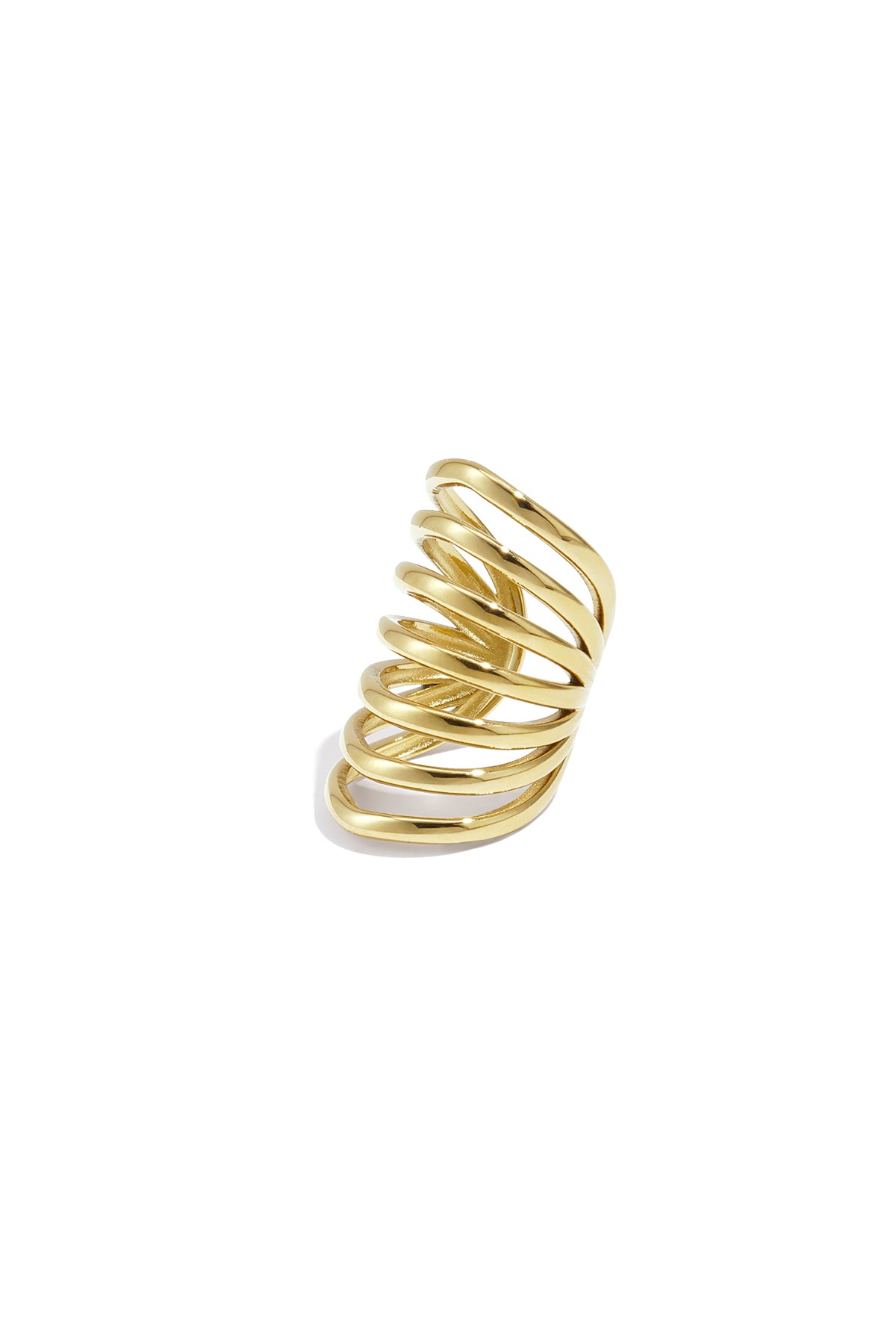 Damen Ohrmanschetten Linien | Edelstahl | Goldfarbe