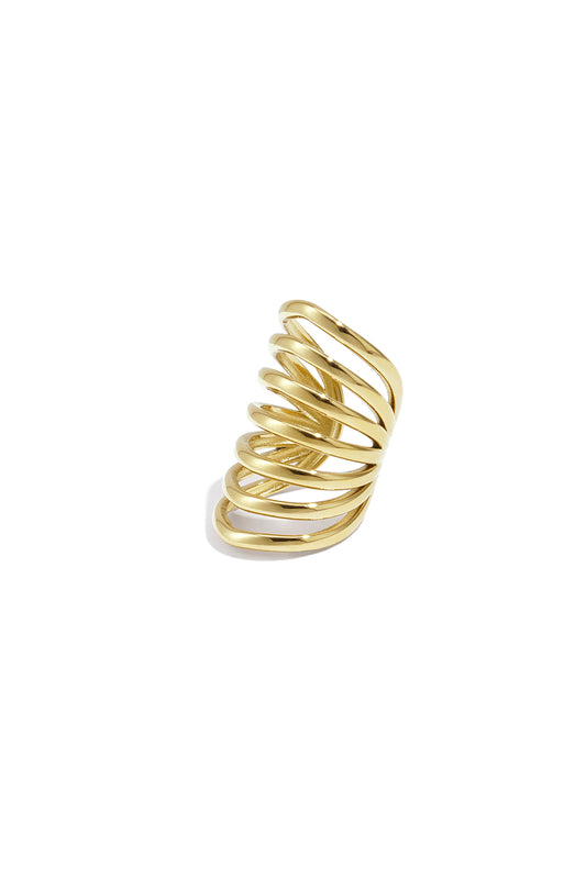 Damen Ohrmanschetten Linien | Edelstahl | Goldfarbe