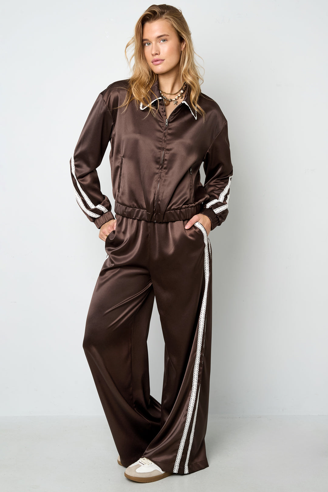 damen hose sport farbkontrast | polyester | mehrfarbig