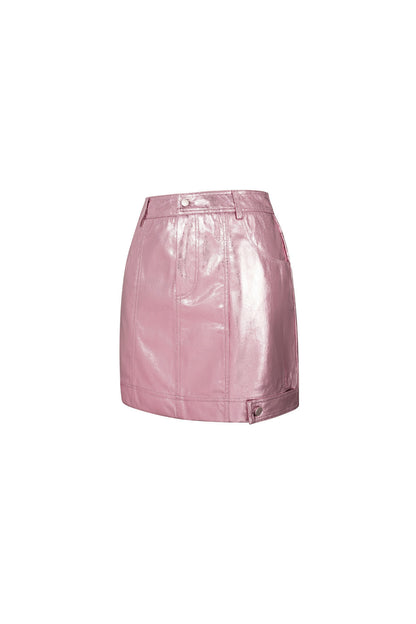 Damen Minirock Kunstleder | Kunstleder | Rosa