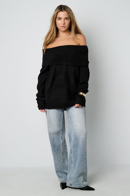 Damen Pullover Off-Shoulder Einfarbig | Polyester | Mehrfarbig