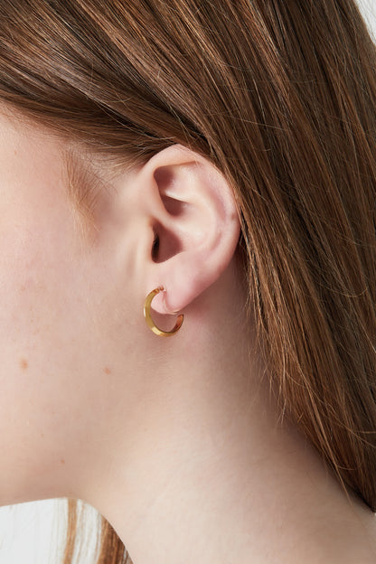 Damen Ohrclips Creole 14K Classic | Edelstahl vergoldet | Goldfarbe