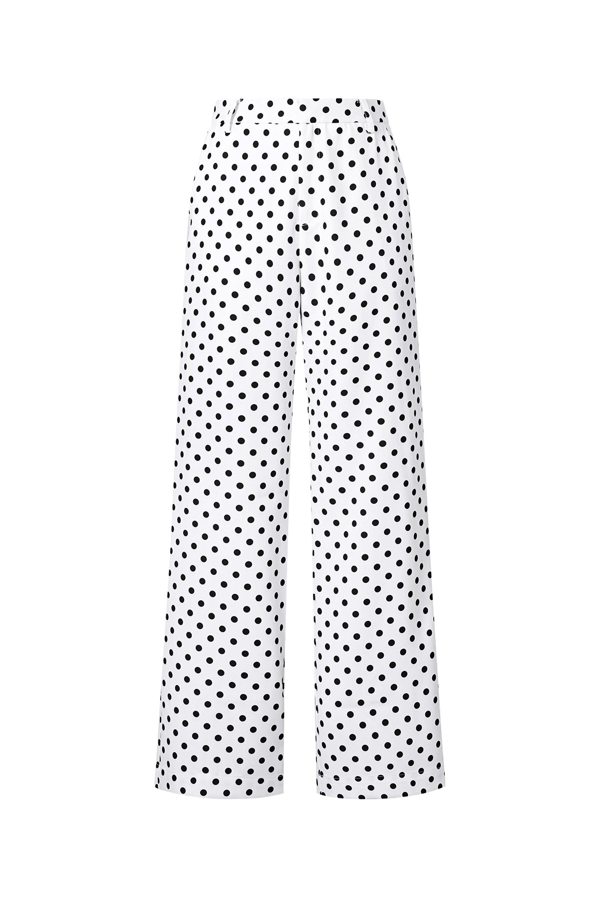 damen hose punkte muster | polyester | mehrfarbig