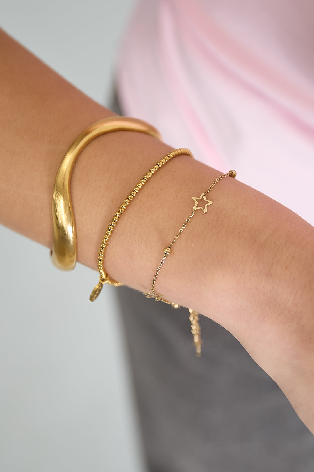 damen armband kette stern | edelstahl | gold- und silberfarbe