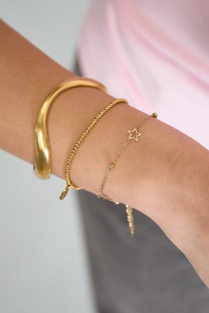 Damen Armband Kette Stern | Edelstahl | Gold- und Silberfarbe