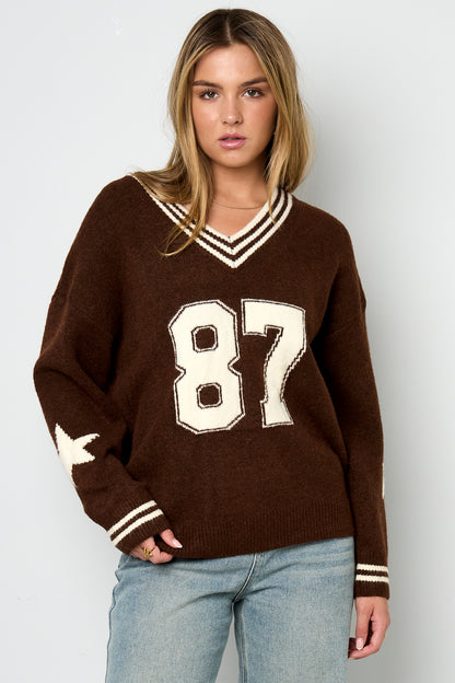 Damen Pullover V-Ausschnitt Farbmuster | Polyester | Mehrfarbig