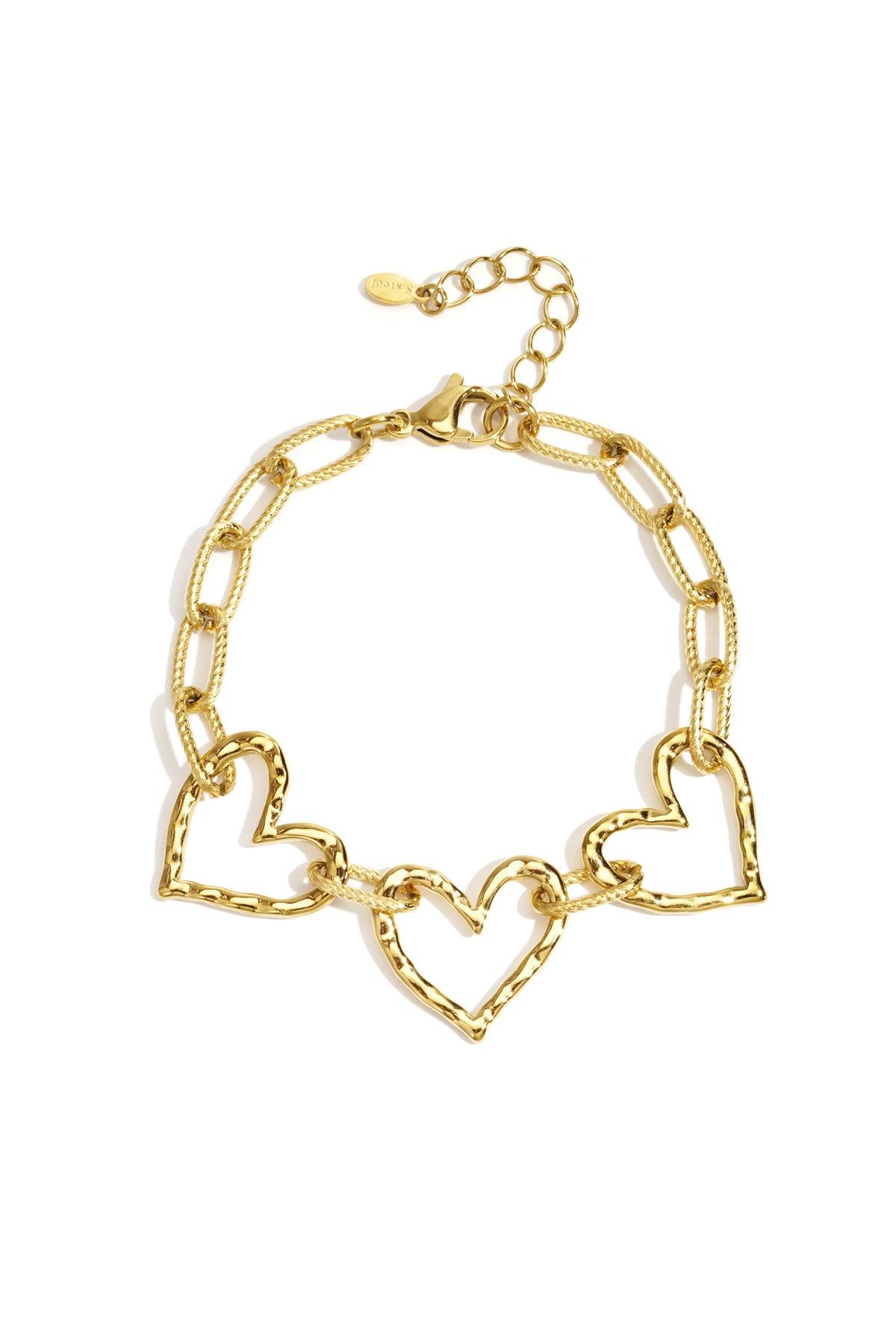 damen armband herz luxus | edelstahl | gold-bicolor
