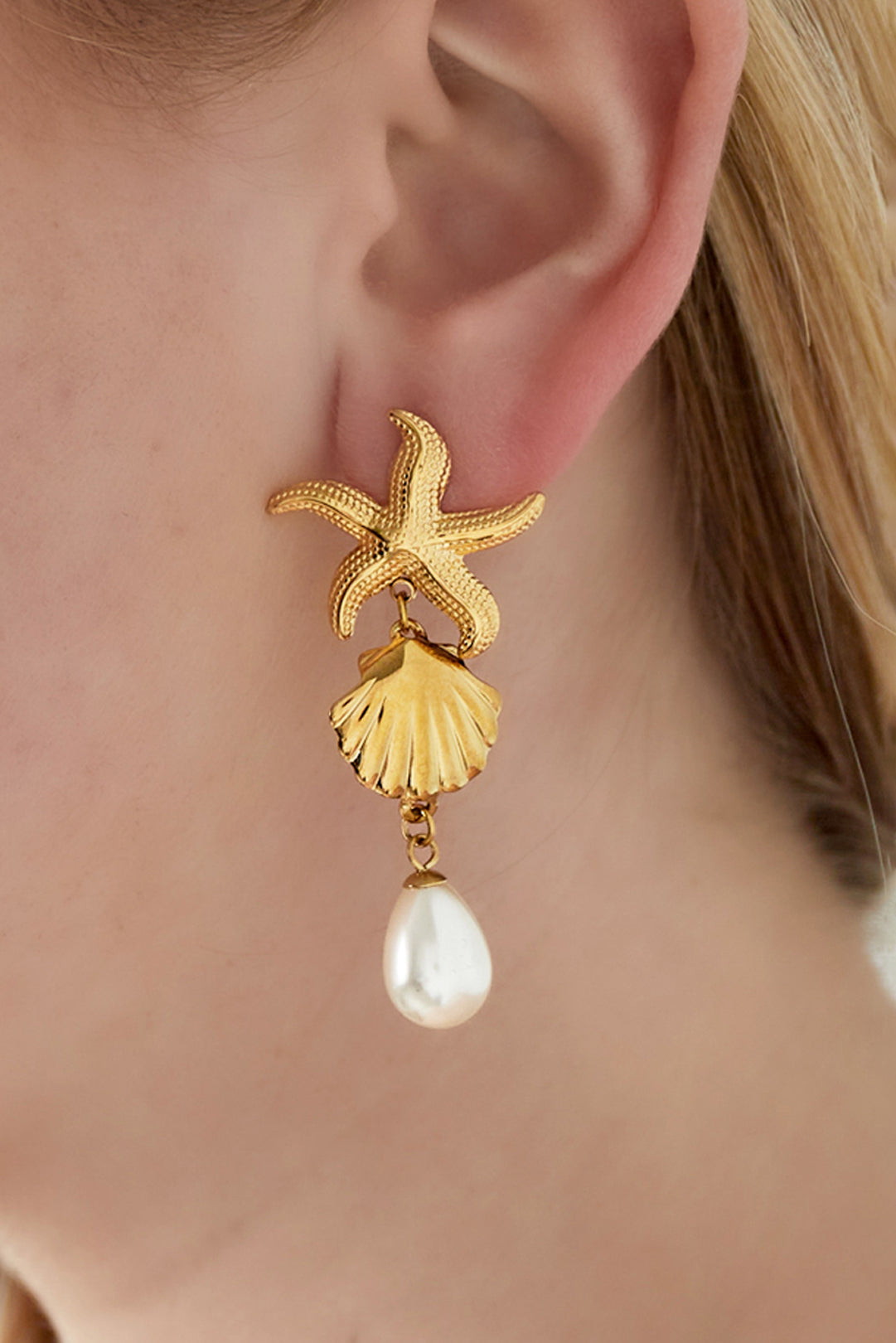 Damen Ohrringe Marina Muse 14K | Edelstahl vergoldet | Goldfarbe