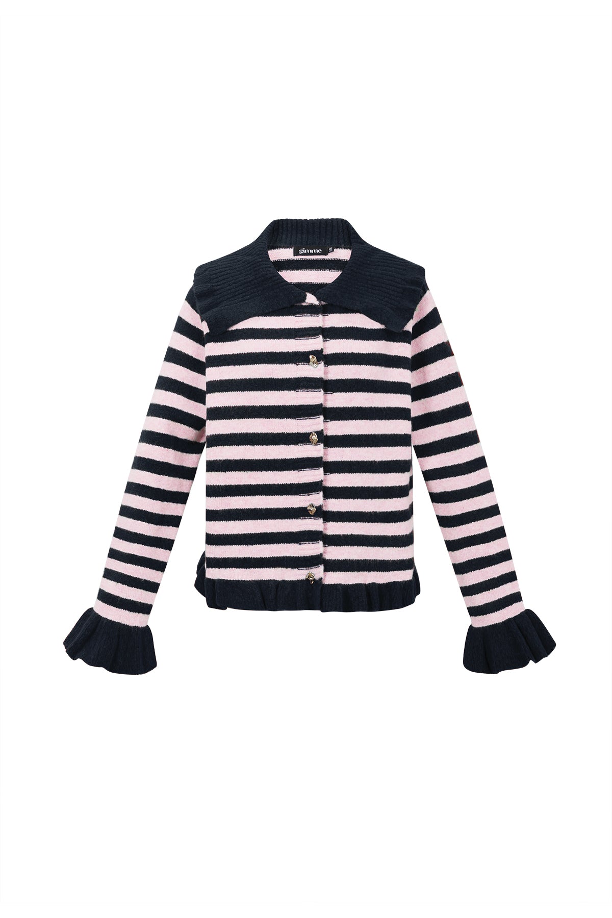 Damen Cardigan Strick Streifen | Polyester | Mehrfarbig
