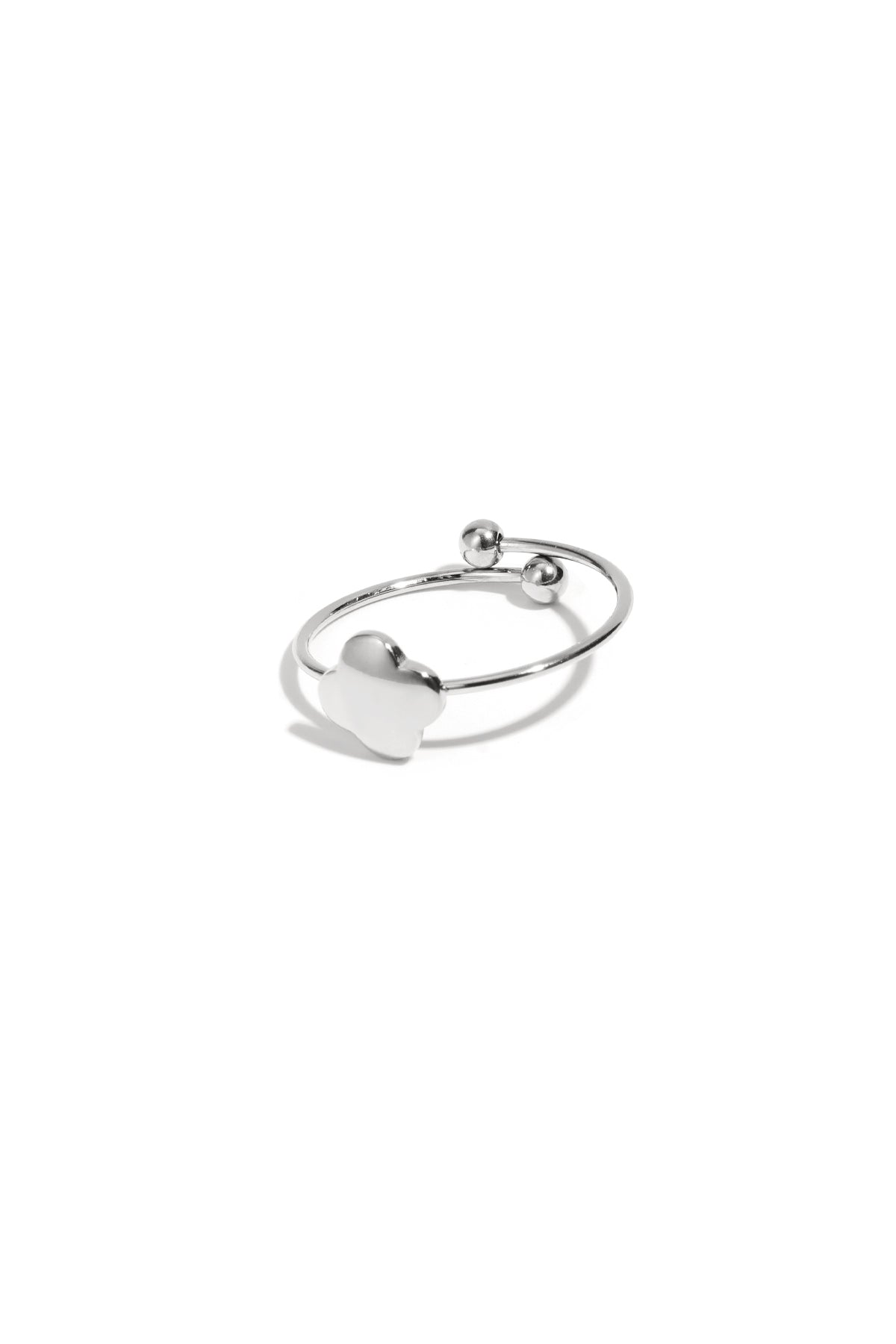 damen ring kleeblatt blüte | edelstahl | goldfarbe & silberfarbe