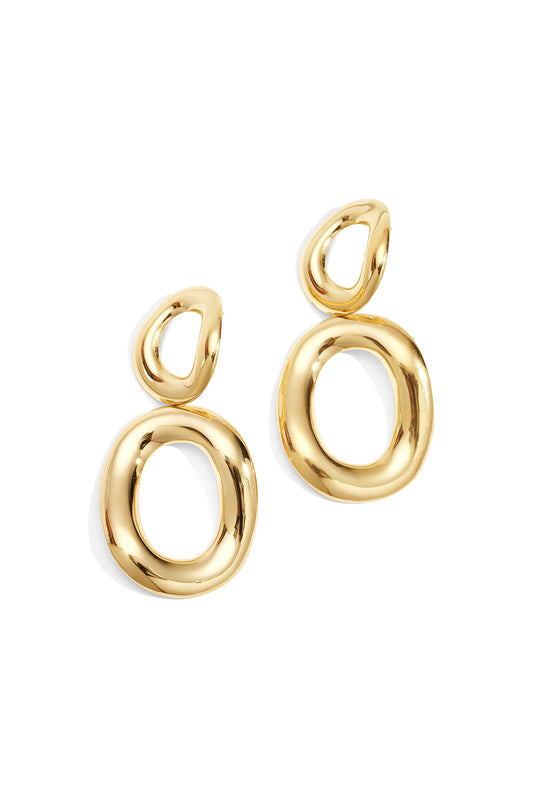 Damen Tropfenohrringe Kreis | Edelstahl | Gold & Silber