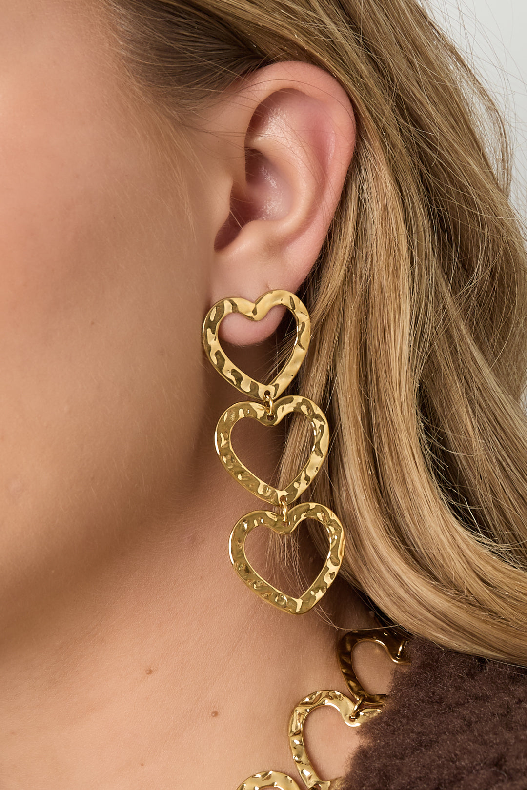 Damen Herz-Ohrhaenger | Edelstahl | Gold & Silber