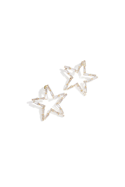 Damen Ohrstecker Stern Zirkon | Kupfer | Gold & Silber