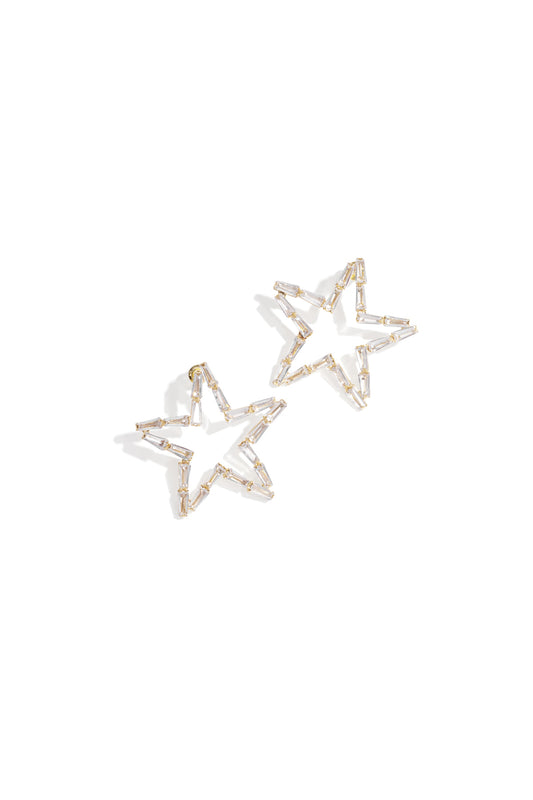 Damen Ohrstecker Stern Zirkon | Kupfer | Gold & Silber