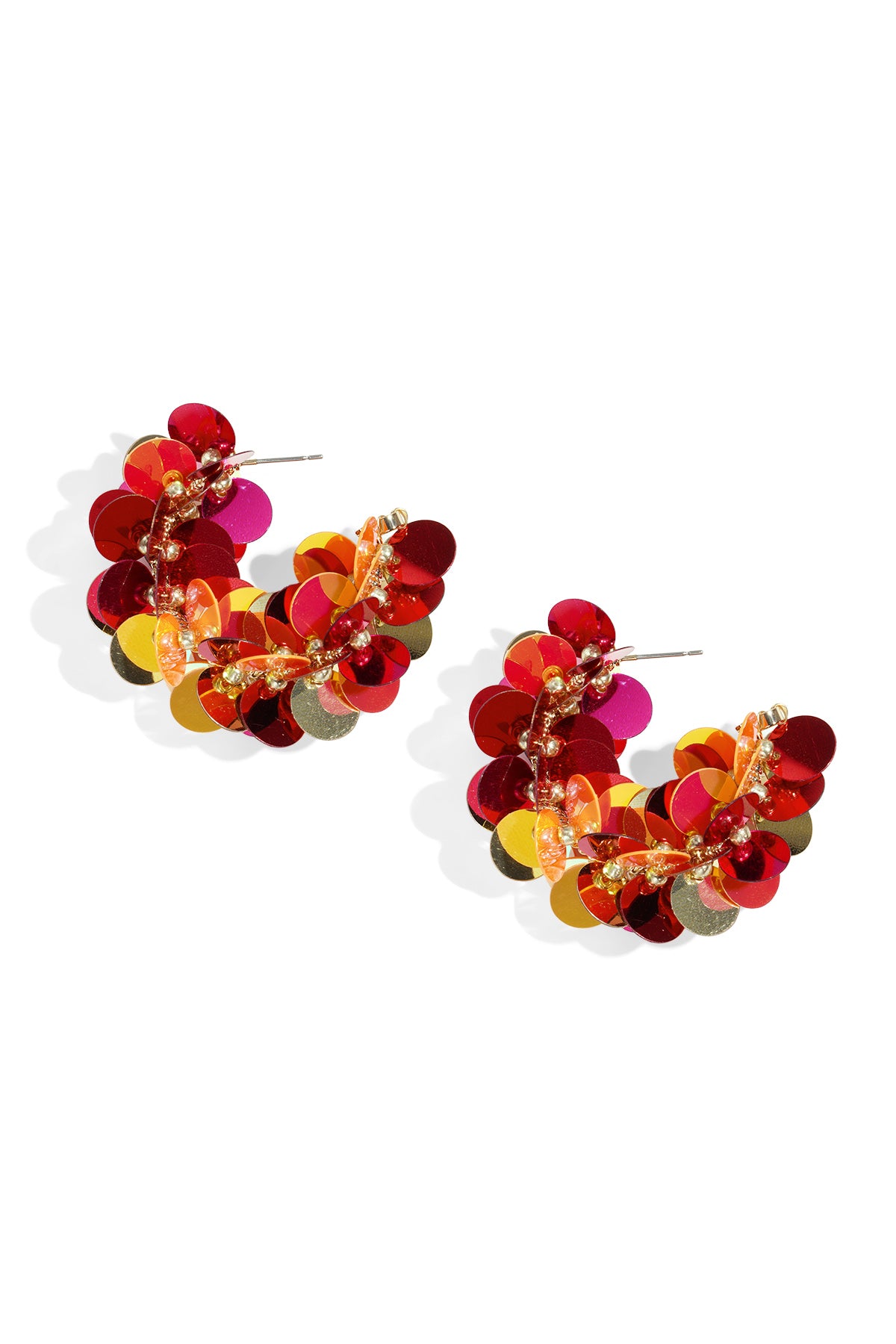 damen creolen bunt | kupfer | rosenrot, gold & schwarz