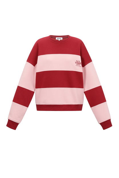 Damen Pullover Streifen Strick | Baumwolle | Mehrfarbig