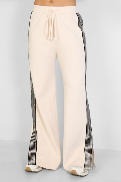Damen Strickhose Streifen | Baumwollstrick | Mehrfarbig