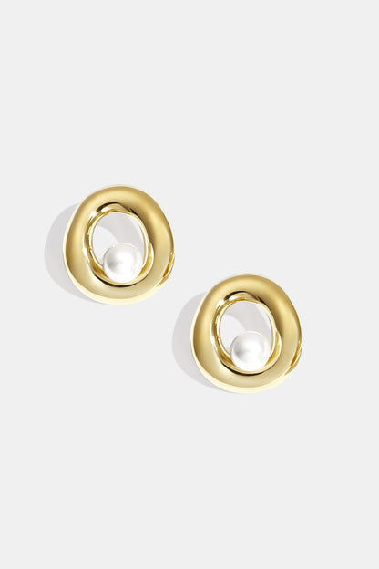 Damen Ohrstecker Rund Schlicht | Edelstahl | Goldfarbe & Silberfarbe