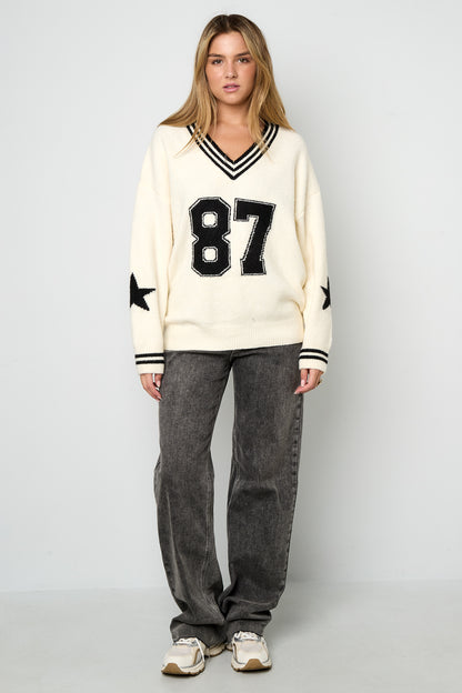 Damen Pullover V-Ausschnitt Farbmuster | Polyester | Mehrfarbig