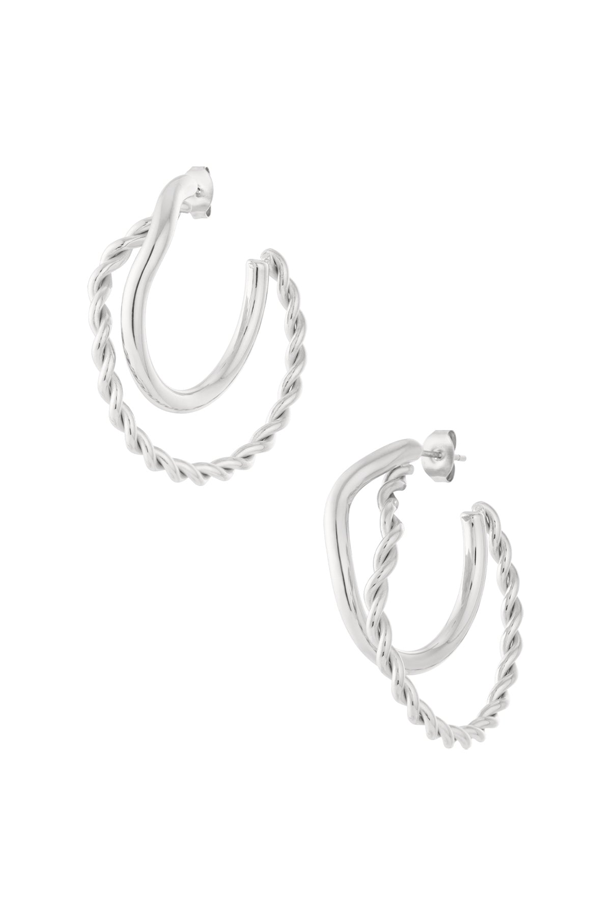 damen creolen geflochten | edelstahl | gold & silber