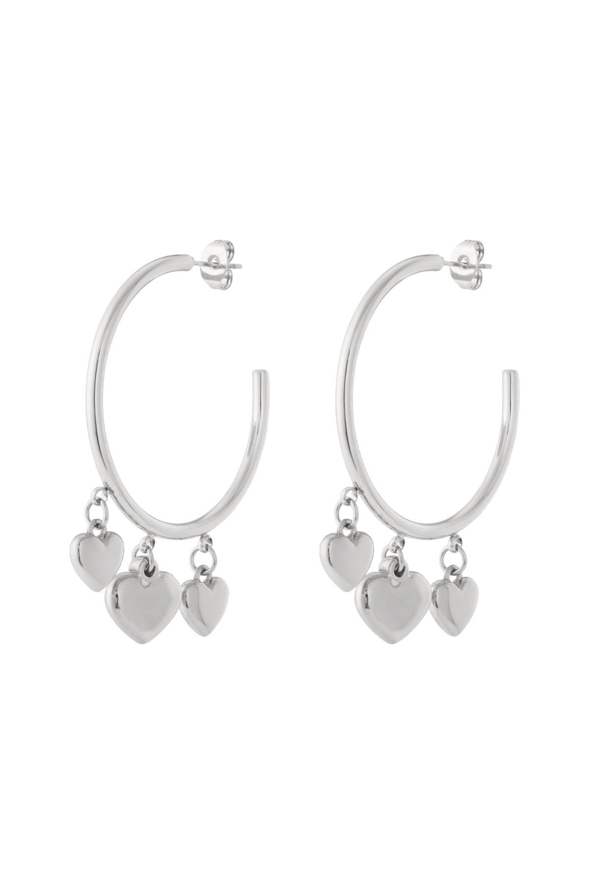 damen creolen herzform | edelstahl | gold & silber