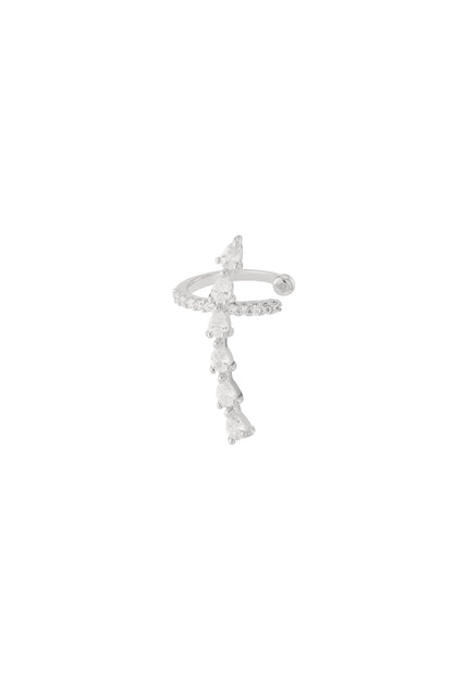 Damen Ohrklemme Geometrisch Zirkon II | Kupfer | Gold & Silber