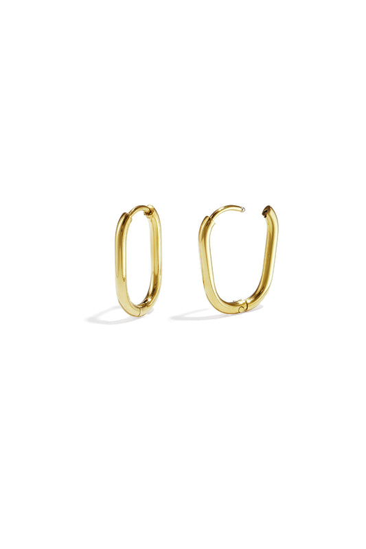 Damen Creolen Oval | Edelstahl | Gold & Silber