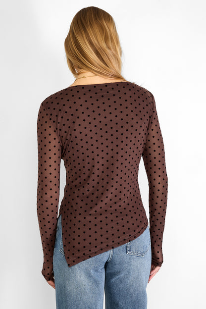 Damen Top Gepunktet Luxus | Polyester | Mehrfarbig