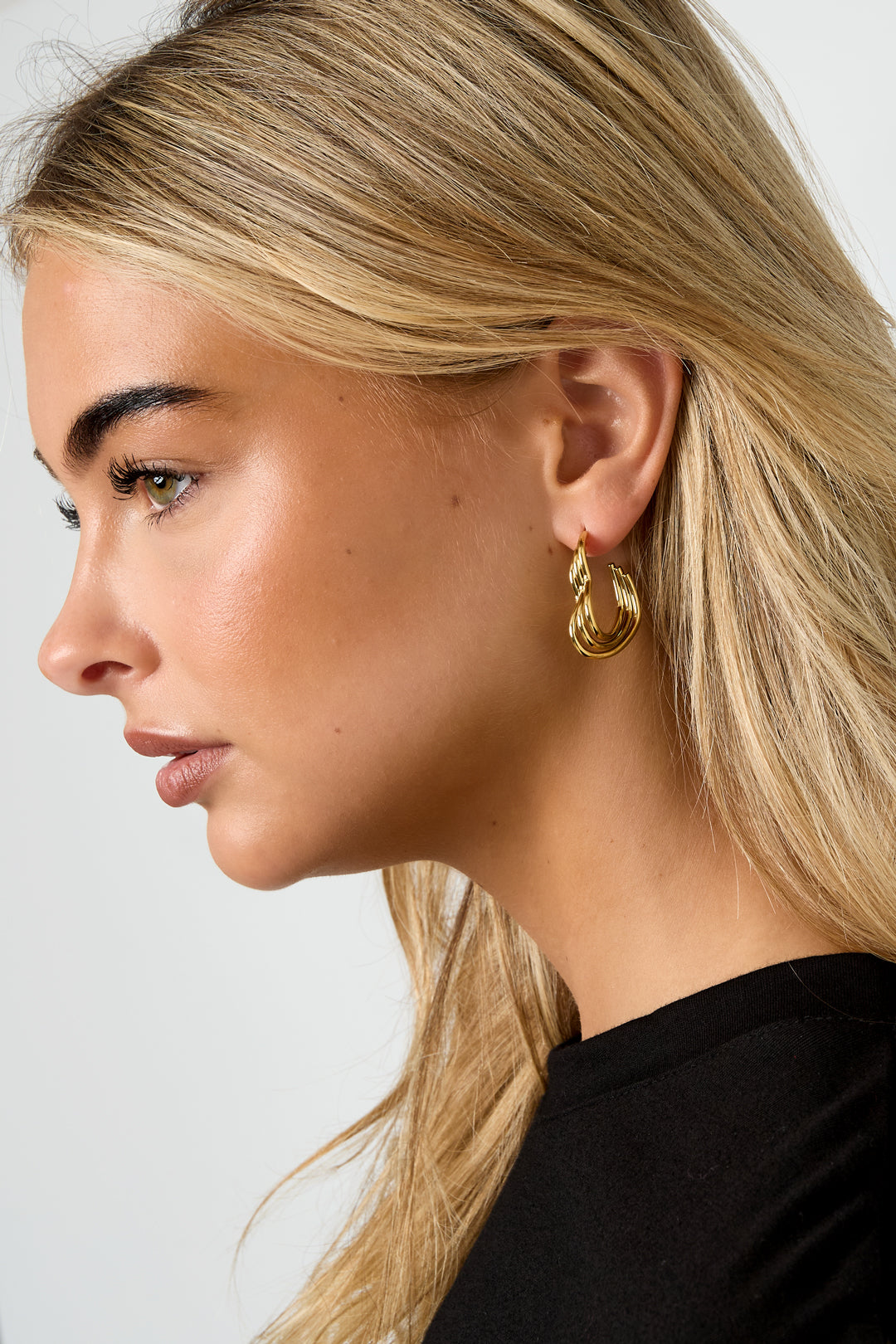 damen creolen herz | edelstahl | goldfarbe & silberfarbe