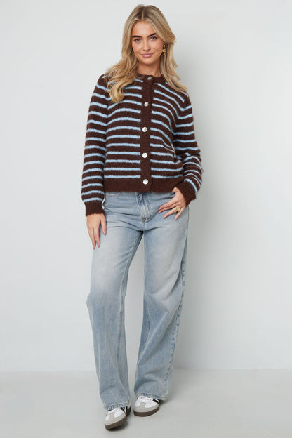 Damen Cardigan Gestreift | Polyester | Mehrfarbig