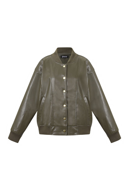 Damen Bomberjacke | Herbst & Winter | Armeegrün & Braun