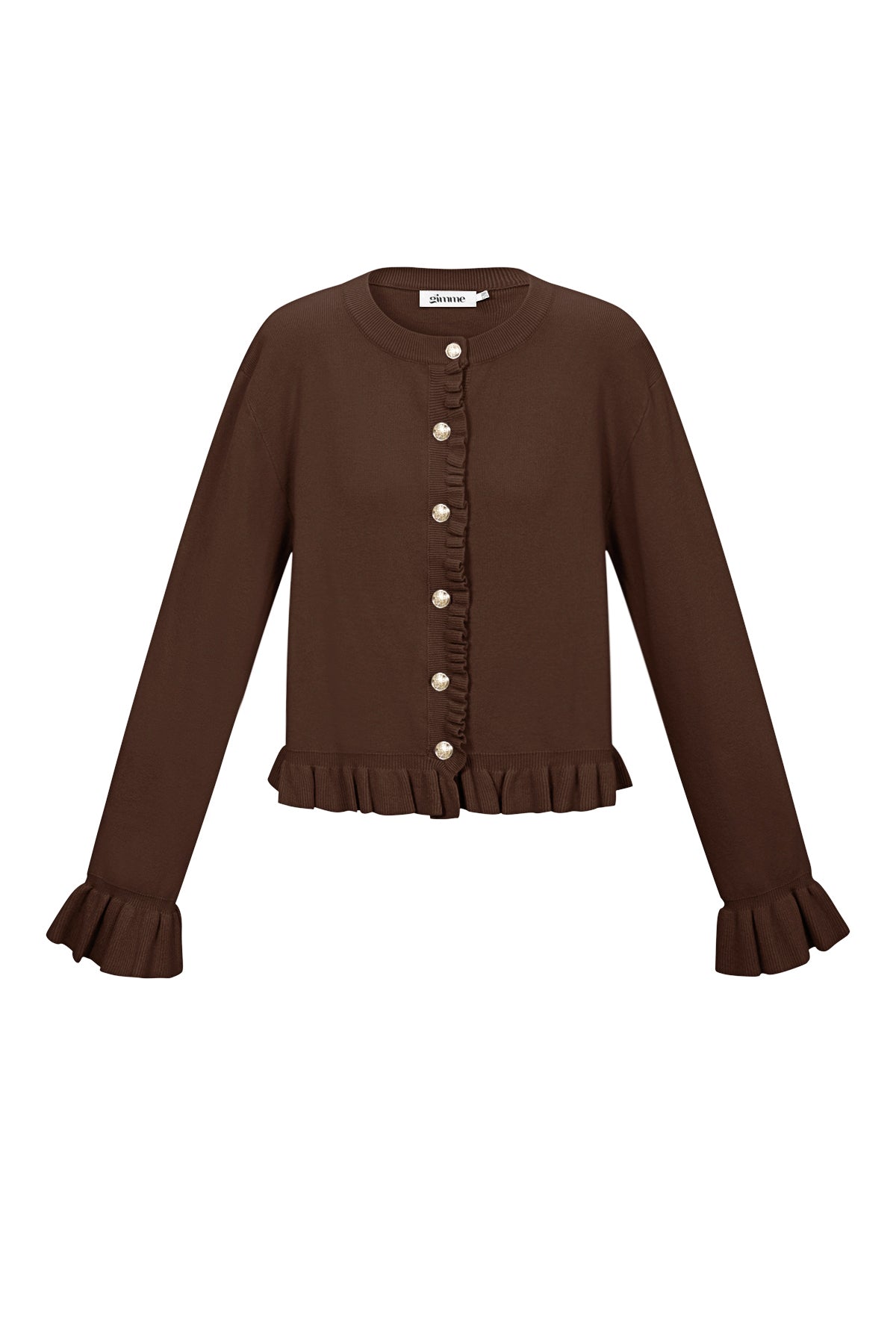 Damen Cardigan Rüschen Viskose | Viskose | Mehrfarbig