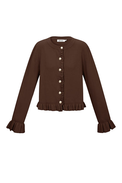 Damen Cardigan Rüschen Viskose | Viskose | Mehrfarbig