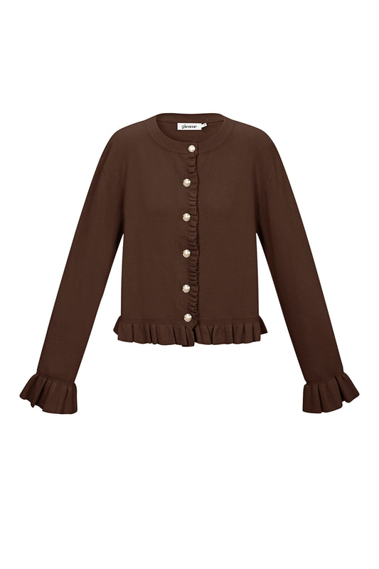Damen Cardigan Rüschen Viskose | Viskose | Mehrfarbig