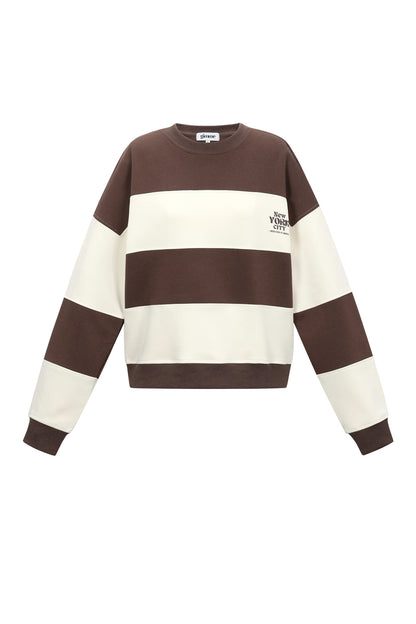 Damen Pullover Streifen Strick | Baumwolle | Mehrfarbig