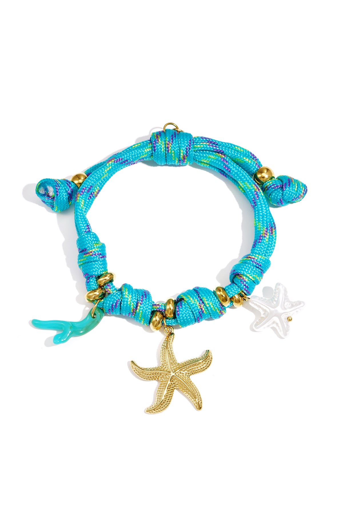 seilarmband mit knoten und seesternanhängern
