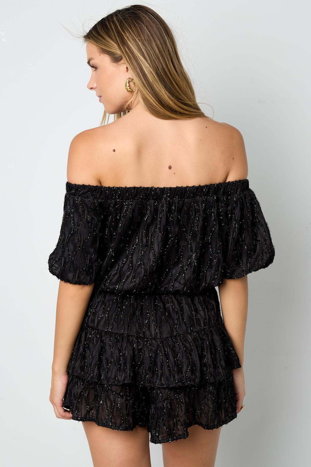 gewebte polyesterfasern damen-bodysuit casual einfarbig rüschenrand